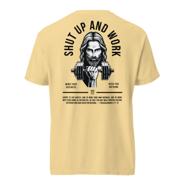 Shut up and work T-Shirt in yellow