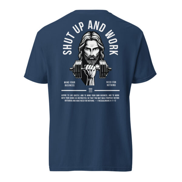 Shut up and work T-Shirt in navy