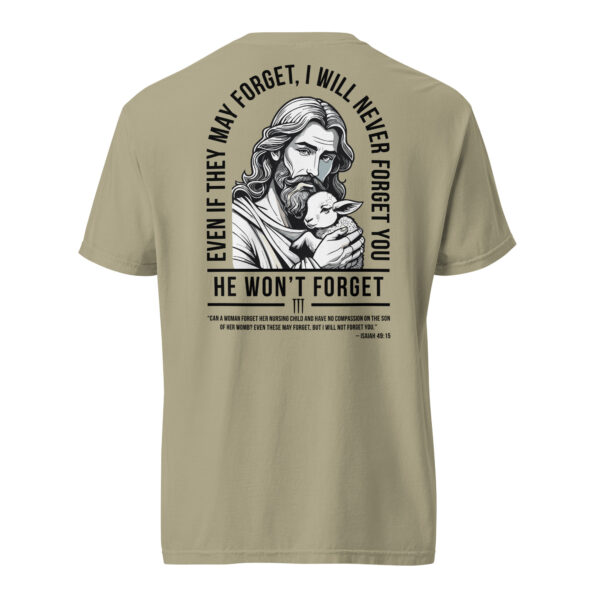 He Won't Forget PROLYF heavyweight t-shirt - Image 3